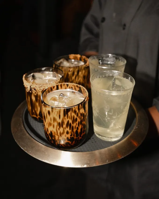 A tray of cocktails served at a Dion event