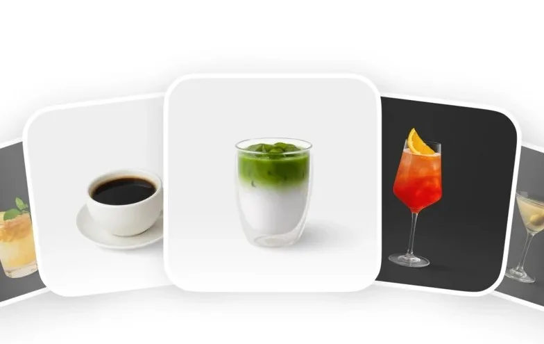 Drinks to choose from: coffee, iced matcha, spritz